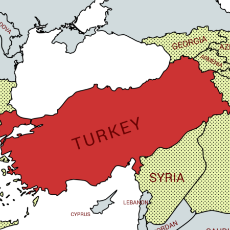 Map illustrating Turkey's relationships with its neighboring countries, highlighting diplomatic and cultural ties.